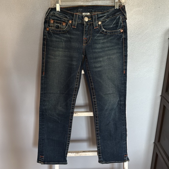 True Religion Women's Dark Distressed Blue Jeans - Picture 11 of 11